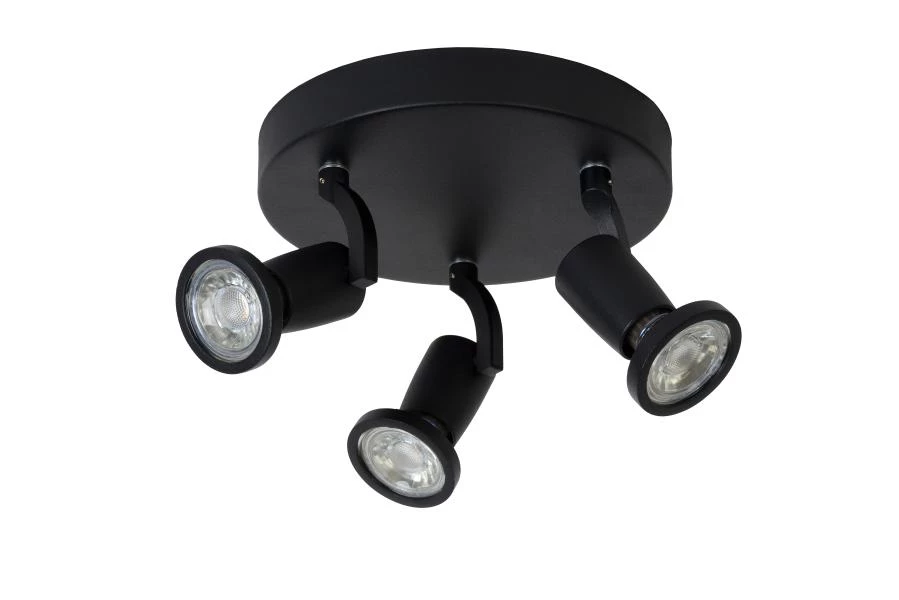 Lucide JASTER-LED - Ceiling spotlight - Ø 20 cm - LED - GU10 - 3x5W 2700K - Black - turned off